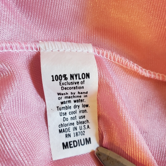 Vintage 60s Pajamas Set Pants Lace Pink - Picture 5 of 9